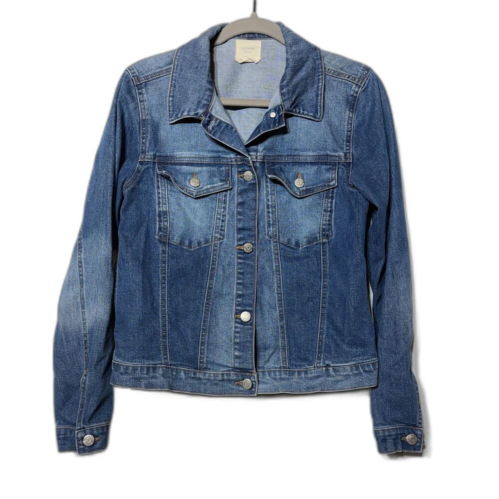 Harper Heritage Seven7 Women's Denim Jacket Medium Wash Trucker Blue Jean M